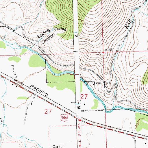 Topographic Map of Twin Canyons, MT