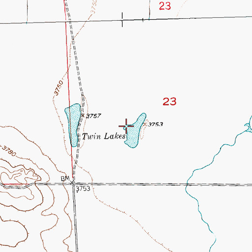 Topographic Map of Twin Lakes, MT