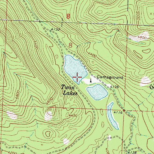 Topographic Map of Twin Lakes, MT