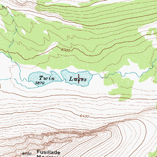 Topographic Map of Twin Lakes, MT