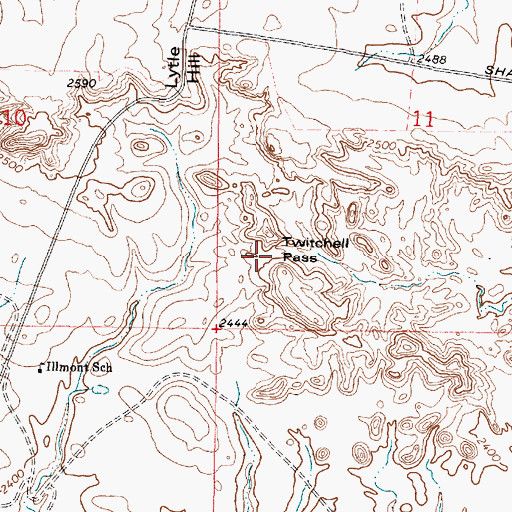 Topographic Map of Twitchell Pass, MT