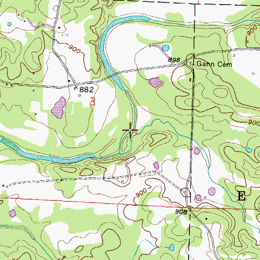 Topographic Map of Nancy Branch, AR