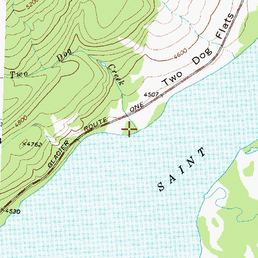 Topographic Map of Two Dog Creek, MT