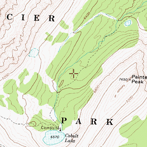 Topographic Map of Two Medicine Pass Trail, MT