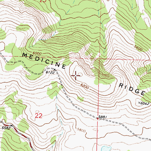 Topographic Map of Two Medicine Ridge, MT