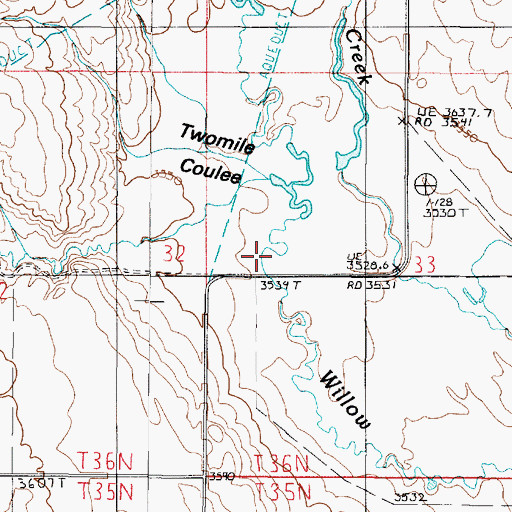 Topographic Map of Twomile Coulee, MT