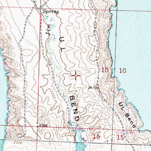 Topographic Map of U L Bend, MT