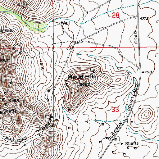 Topographic Map of Maud Hill, AZ