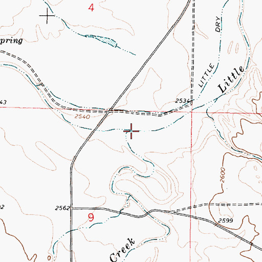 Topographic Map of Uall Creek, MT
