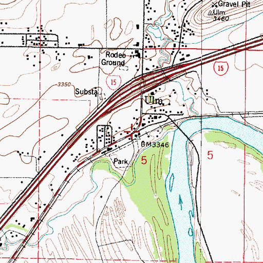 Topographic Map of Ulm, MT