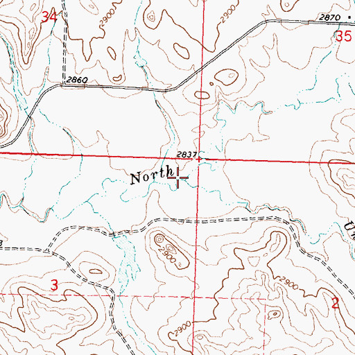 Topographic Map of Union Creek, MT