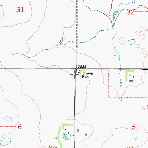 Topographic Map of Union School (historical), MT