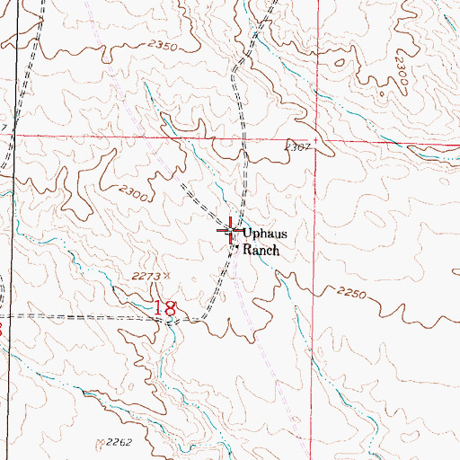 Topographic Map of Uphaus Ranch, MT