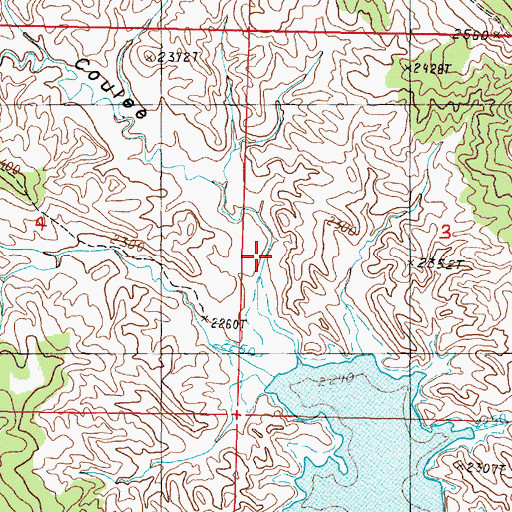 Topographic Map of Upper Eighth Coulee, MT