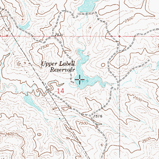 Topographic Map of Upper Labell Reservoir, MT