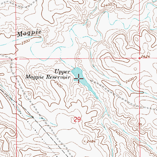 Topographic Map of Upper Magpie Reservoir, MT