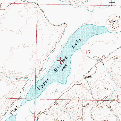 Topographic Map of Upper Mission Lake, MT