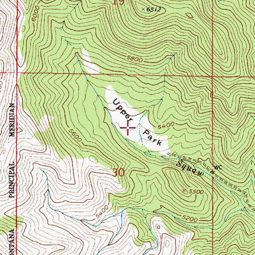Topographic Map of Upper Park, MT