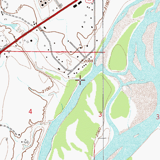 Topographic Map of Upper Sevenmile Creek, MT