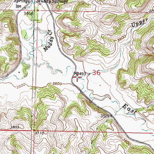 Topographic Map of Upper Spang Creek, MT