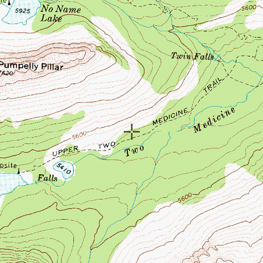 Topographic Map of Upper Two Medicine Trail, MT