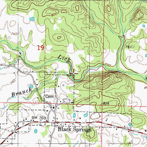 Topographic Map of Nealy Branch, AR