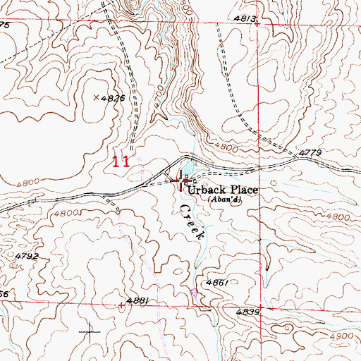 Topographic Map of Urback Place, MT