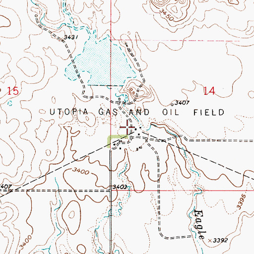 Topographic Map of Utopia Gas and Oil Field, MT