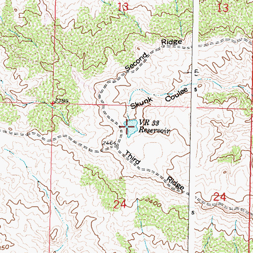Topographic Map of VR 33 Reservoir, MT