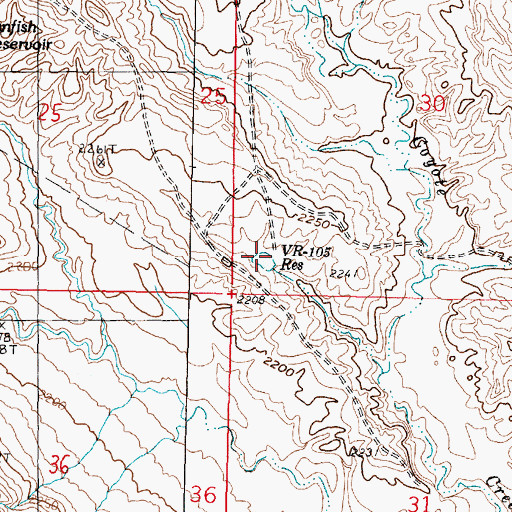 Topographic Map of VR-105 Reservoir, MT