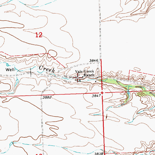 Topographic Map of Vale Creek Ranch, MT