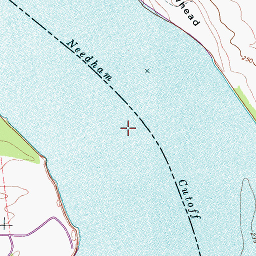 Topographic Map of Needham Cutoff, AR