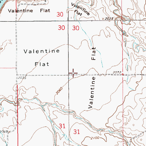 Topographic Map of Valentine Flat, MT