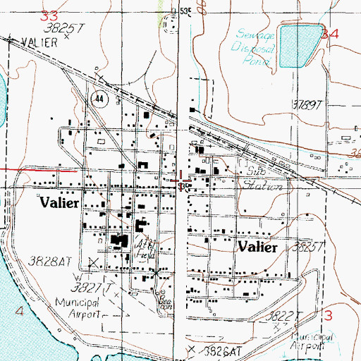Topographic Map of Valier, MT
