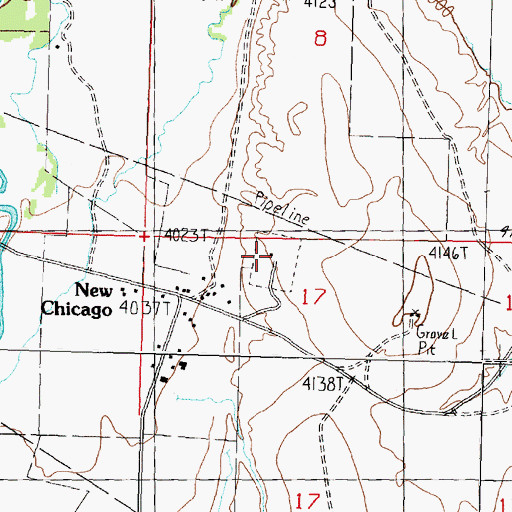 Topographic Map of Valley Cemetery, MT