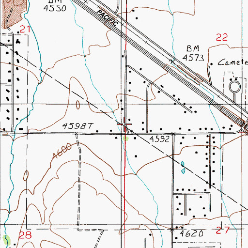 Topographic Map of Valley Center School (historical), MT