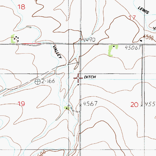 Topographic Map of Valley Ditch, MT