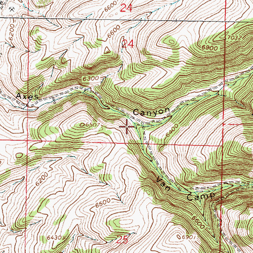 Topographic Map of Van Camp Canyon, MT
