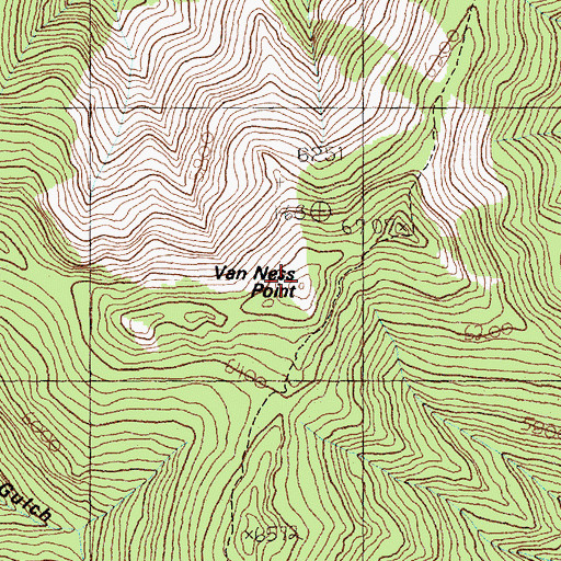 Topographic Map of Van Ness Point, MT