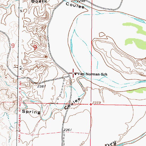 Topographic Map of Van Norman School, MT