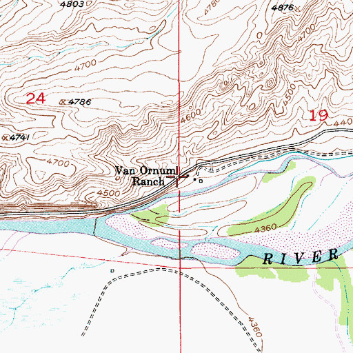 Topographic Map of Van Ornum Ranch, MT