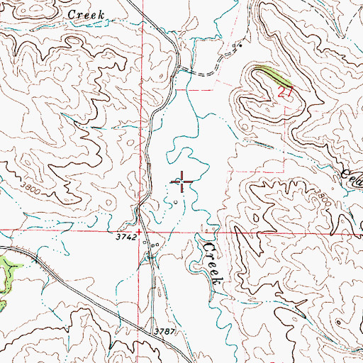 Topographic Map of Vance Creek, MT