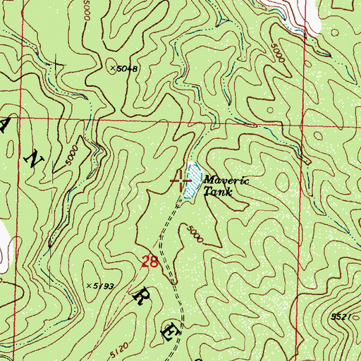 Topographic Map of Maveric Tank, AZ
