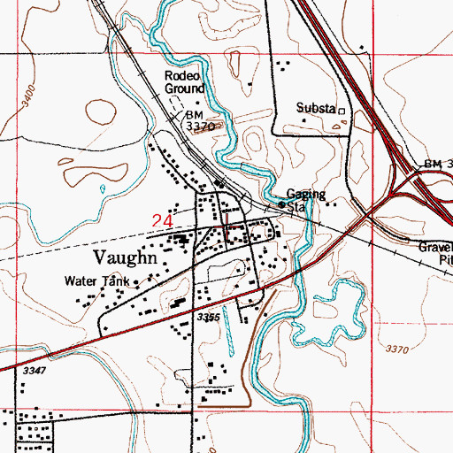 Topographic Map of Vaughn, MT