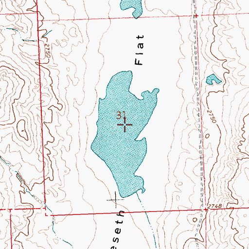 Topographic Map of Veseth Flat, MT