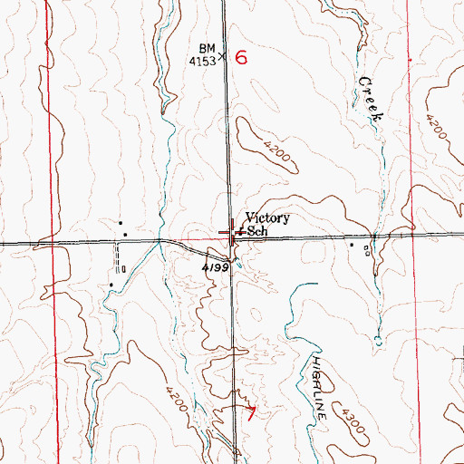 Topographic Map of Victory School (historical), MT