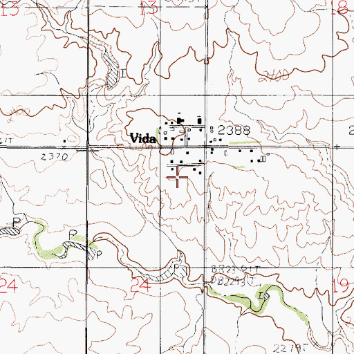 Topographic Map of Vida, MT