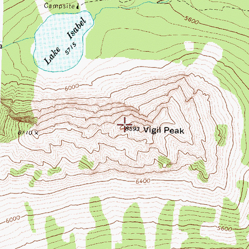 Topographic Map of Vigil Peak, MT