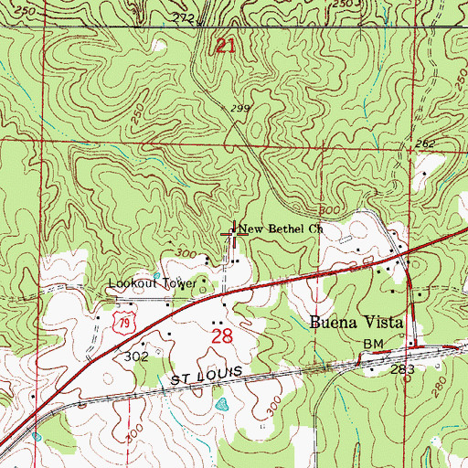 Topographic Map of New Bethel African Methodist Episocpal Church, AR