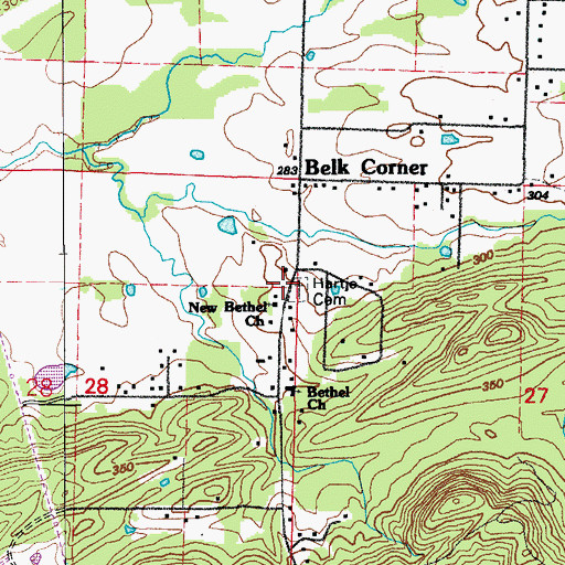 Topographic Map of New Bethel Baptist Church, AR
